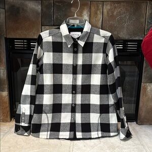 Orvis Black and White Plaid Shacket